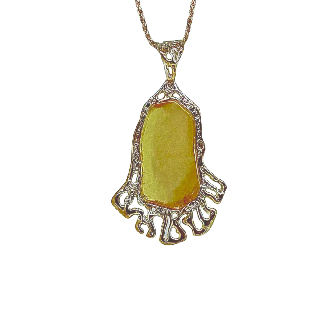 Handmade One of a Kind Butterscotch  Baltic Amber Pendant Necklace