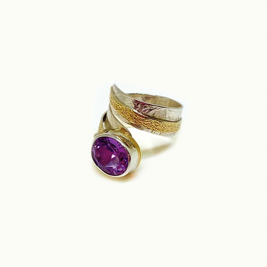 Handmade One of a Kind Amethyst and Sterling Silver Ring