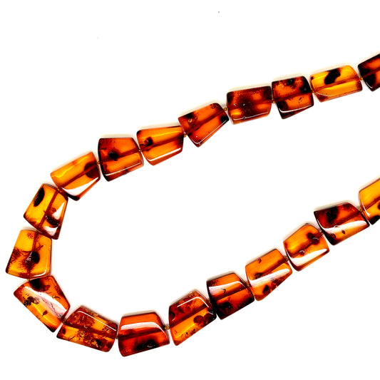 One of a Kind Handmade Cognac Color Baltic Amber Necklace
