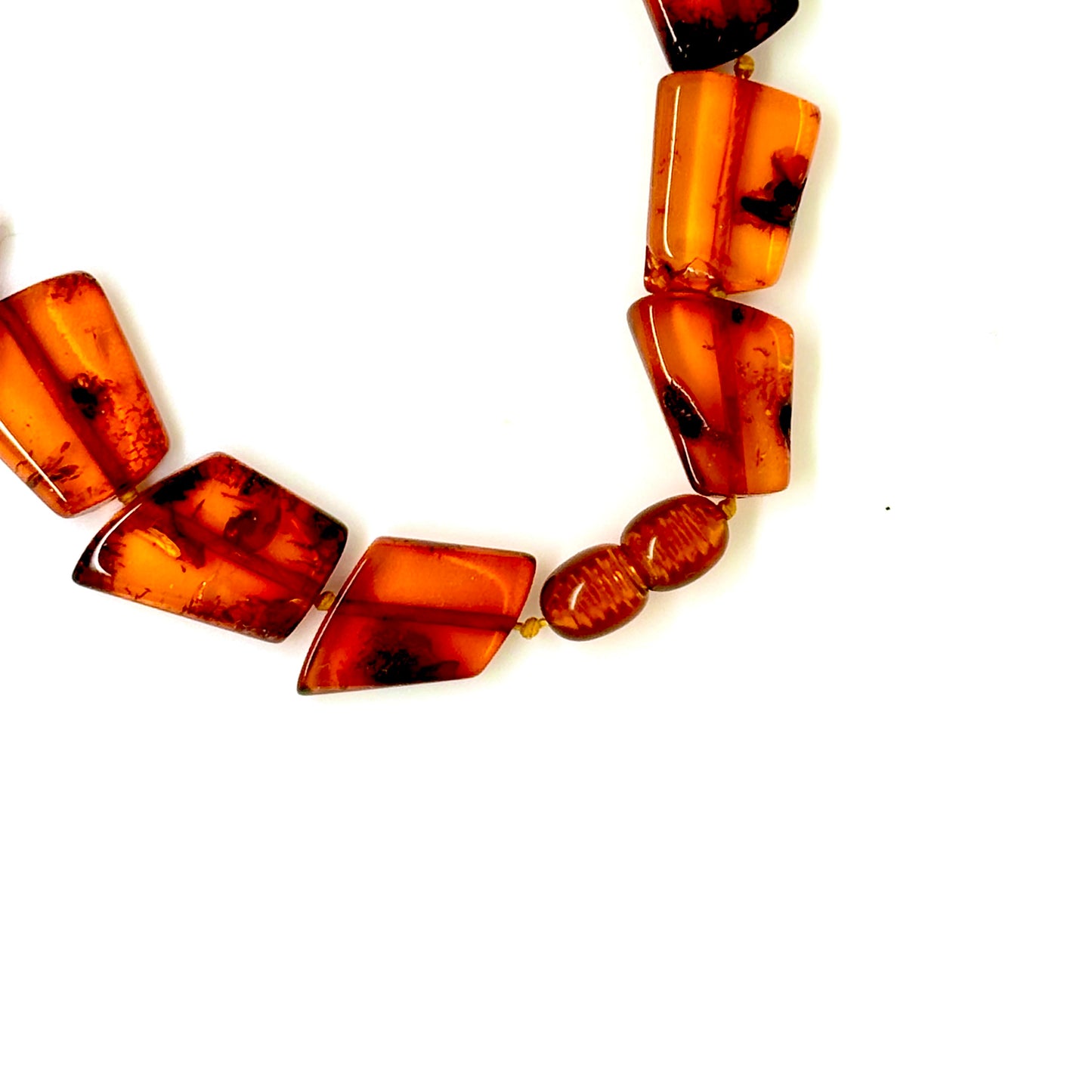 One of a Kind Handmade Cognac Color Baltic Amber Necklace