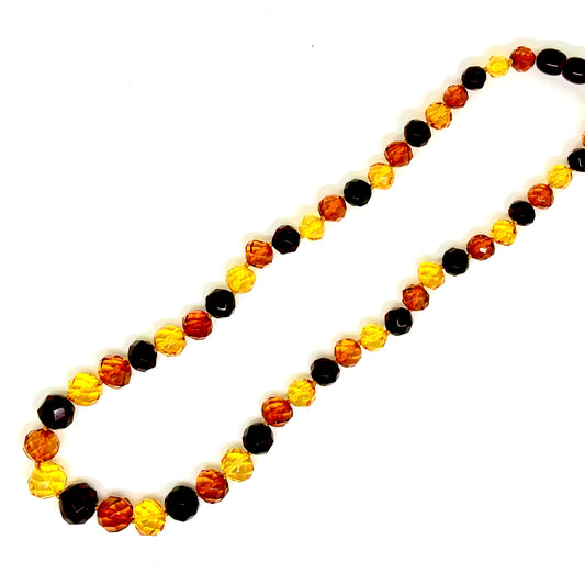 Multi Color Handmade Faceted Baltic Amber Bead Necklace