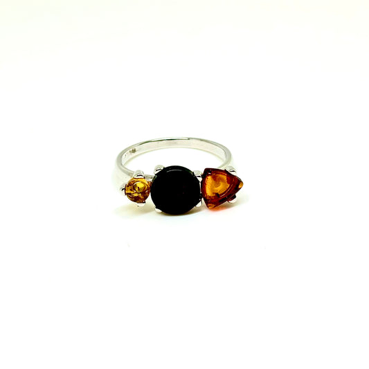 Multi Color Baltic Amber Ring