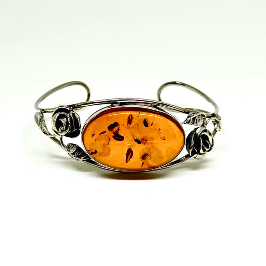 Cognac Color Baltic Amber Cuff