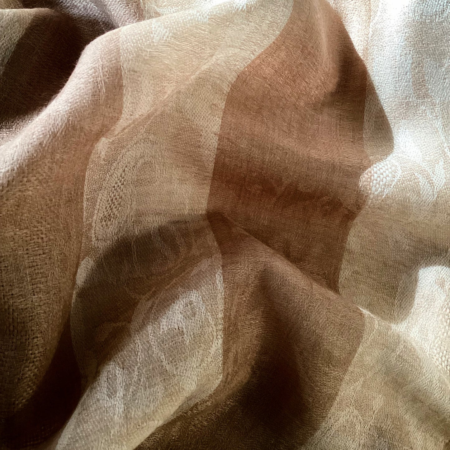 Soft Cashmere Scarf in Ivory and Beige Color
