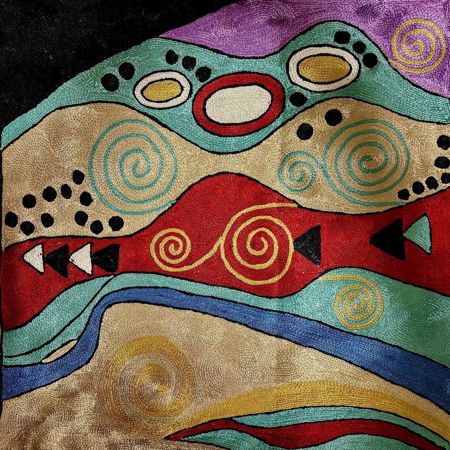 Hand Embroidered Vibrant Color Cushion Cover