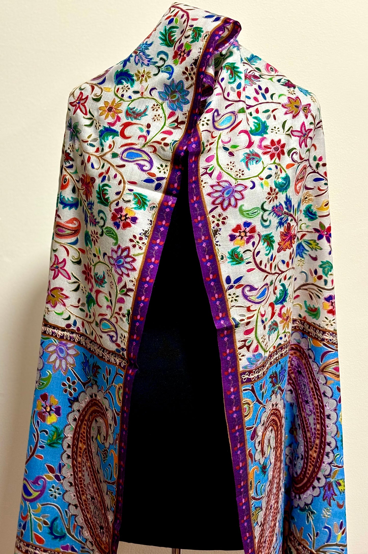 Periwinkle Kalamkaari Multi Color Shawl