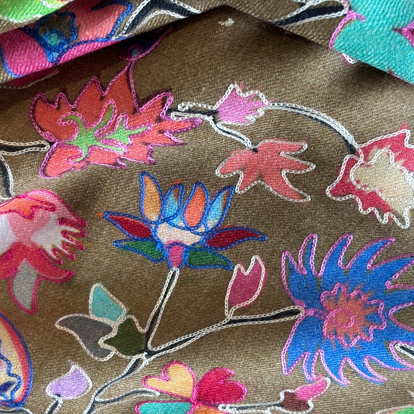 Olive Kalamkaari Multi Color Shawl