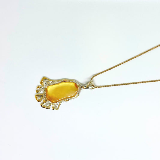 Handmade One of a Kind Butterscotch  Baltic Amber Pendant Necklace