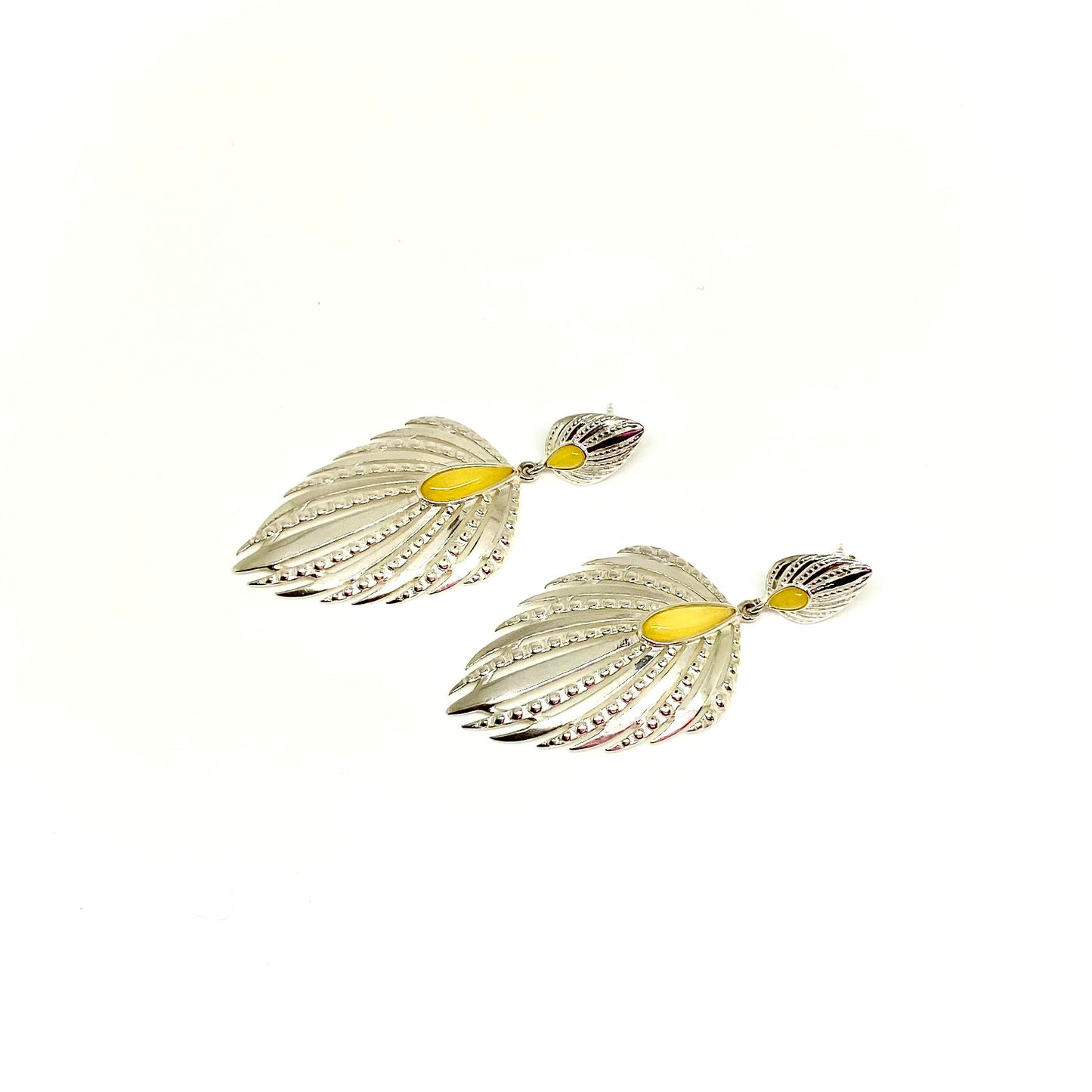 Milky Color Baltic Amber Sterling Silver Earrings