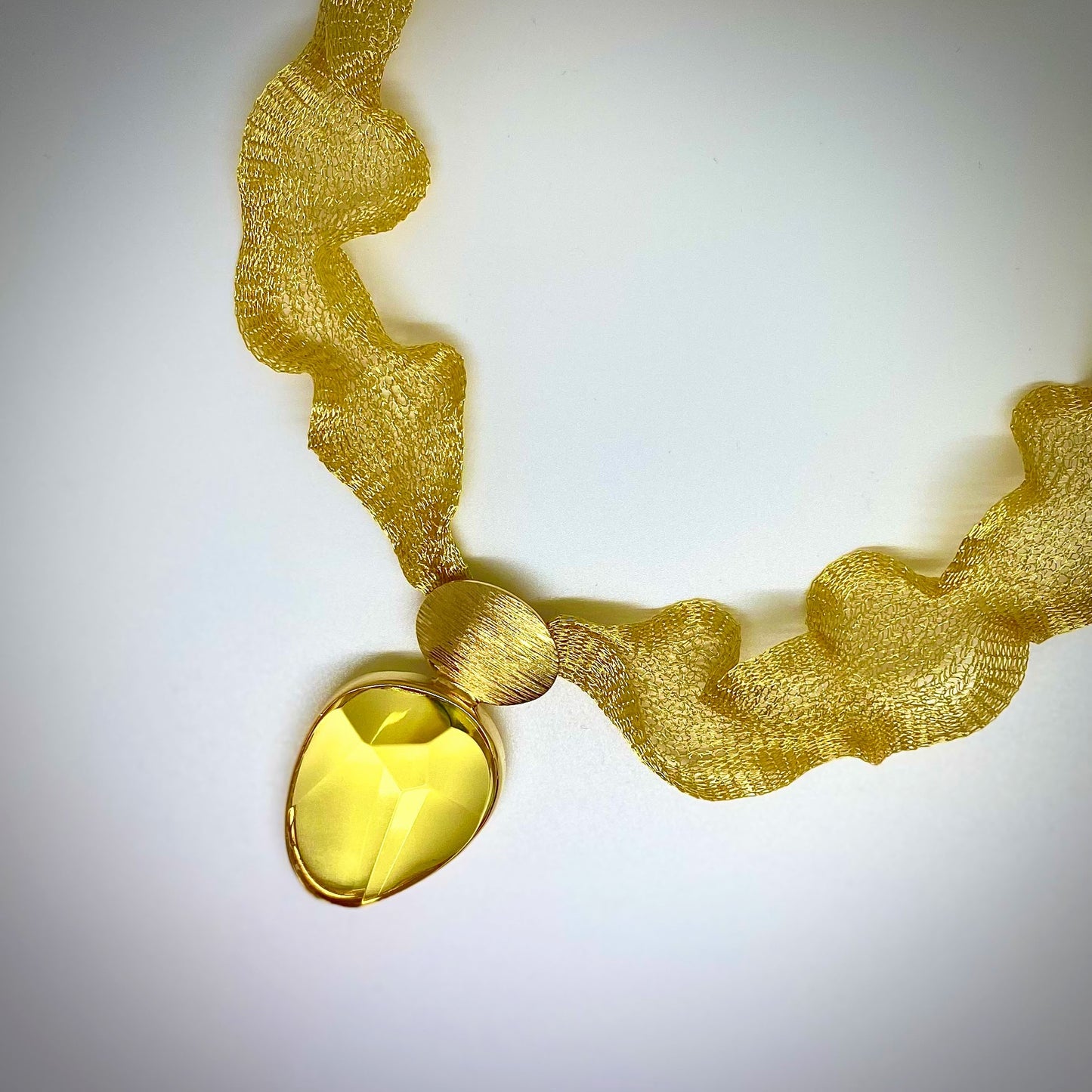 Handmade Yellow Amber Pendant Necklace