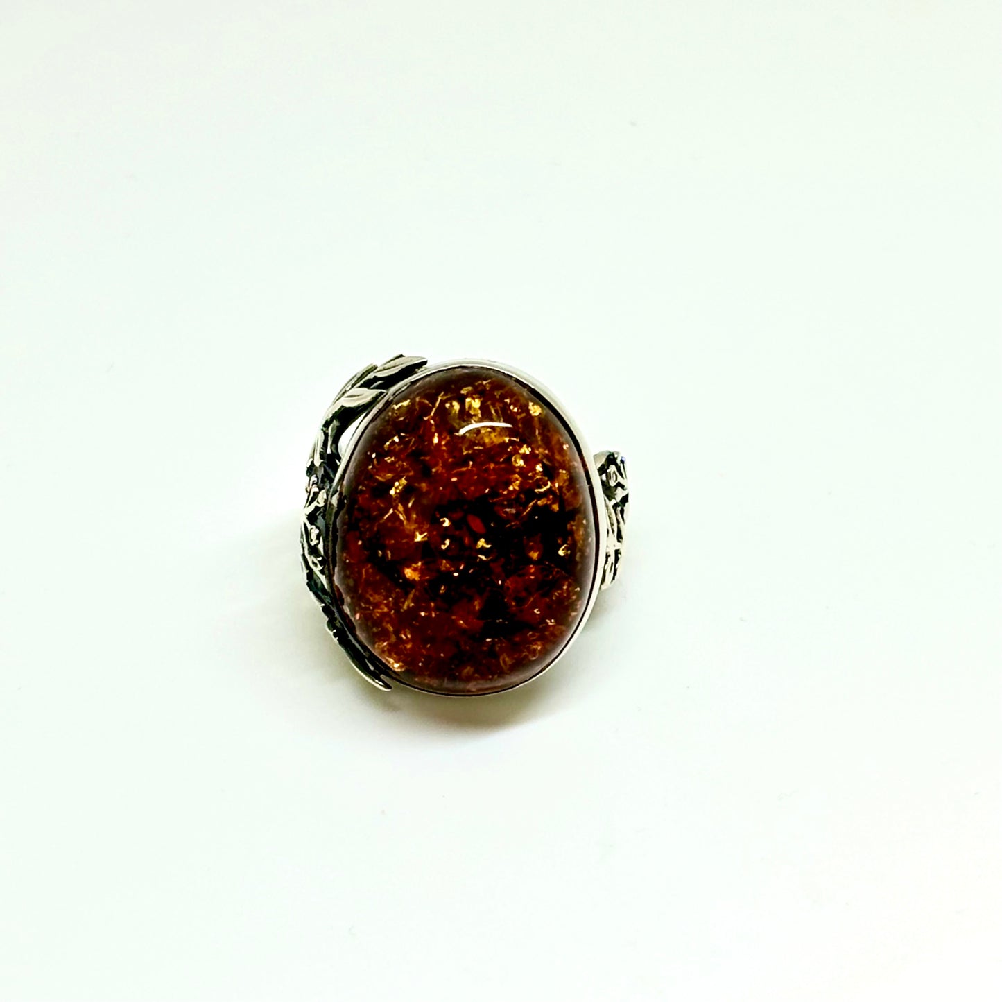 One of a kind Cognac Baltic Amber Ring
