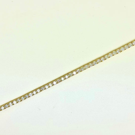 Sterling Silver Gold Plated Cubic Zirconia Bracelet