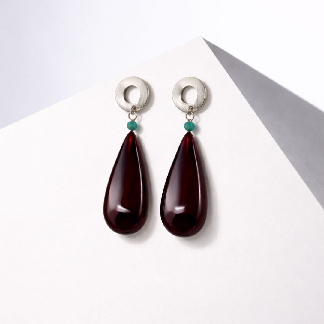 Cherry Baltic Amber Drop Earrings