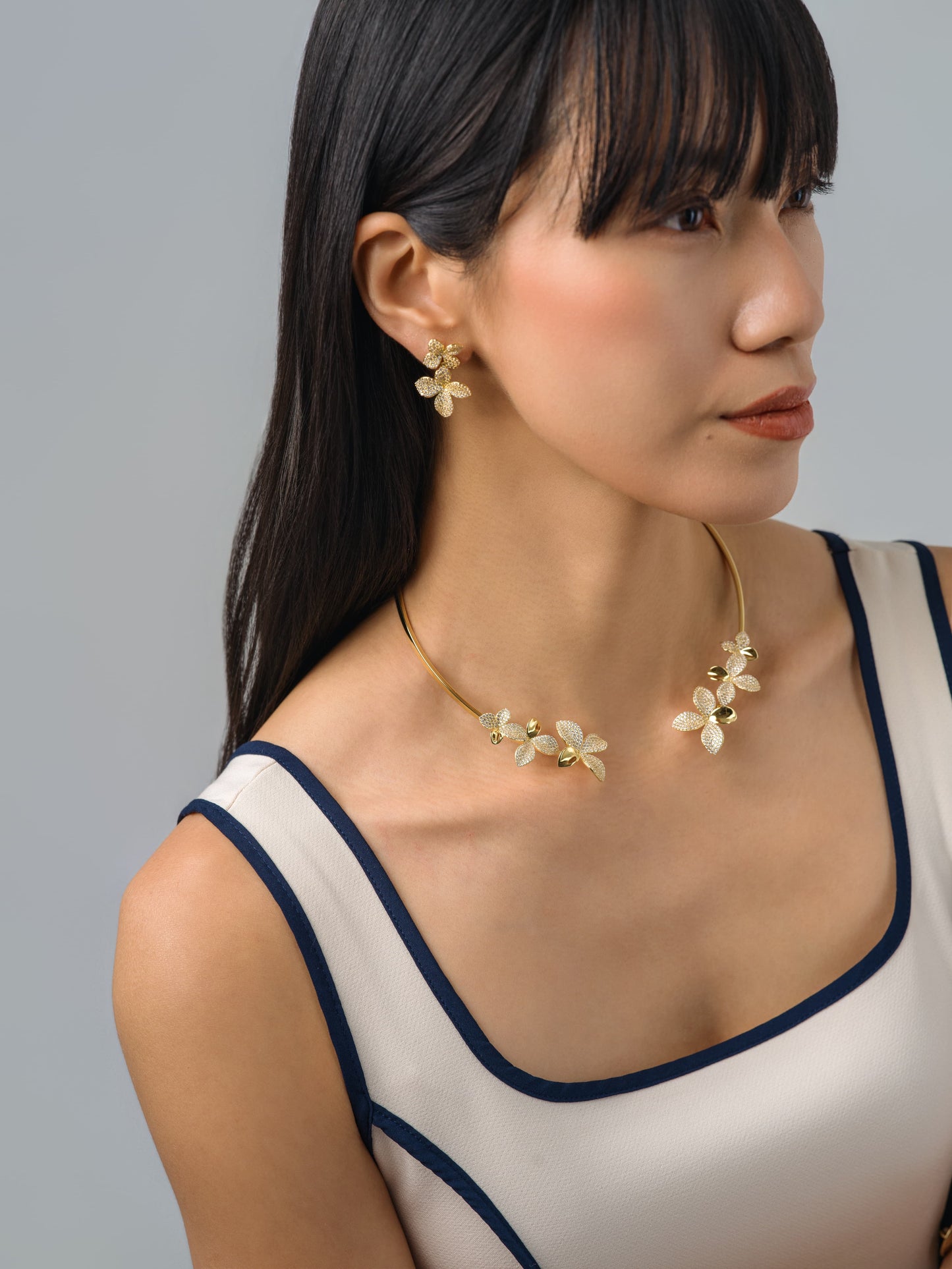 Eden Gold Plated Clear Cz Earrings