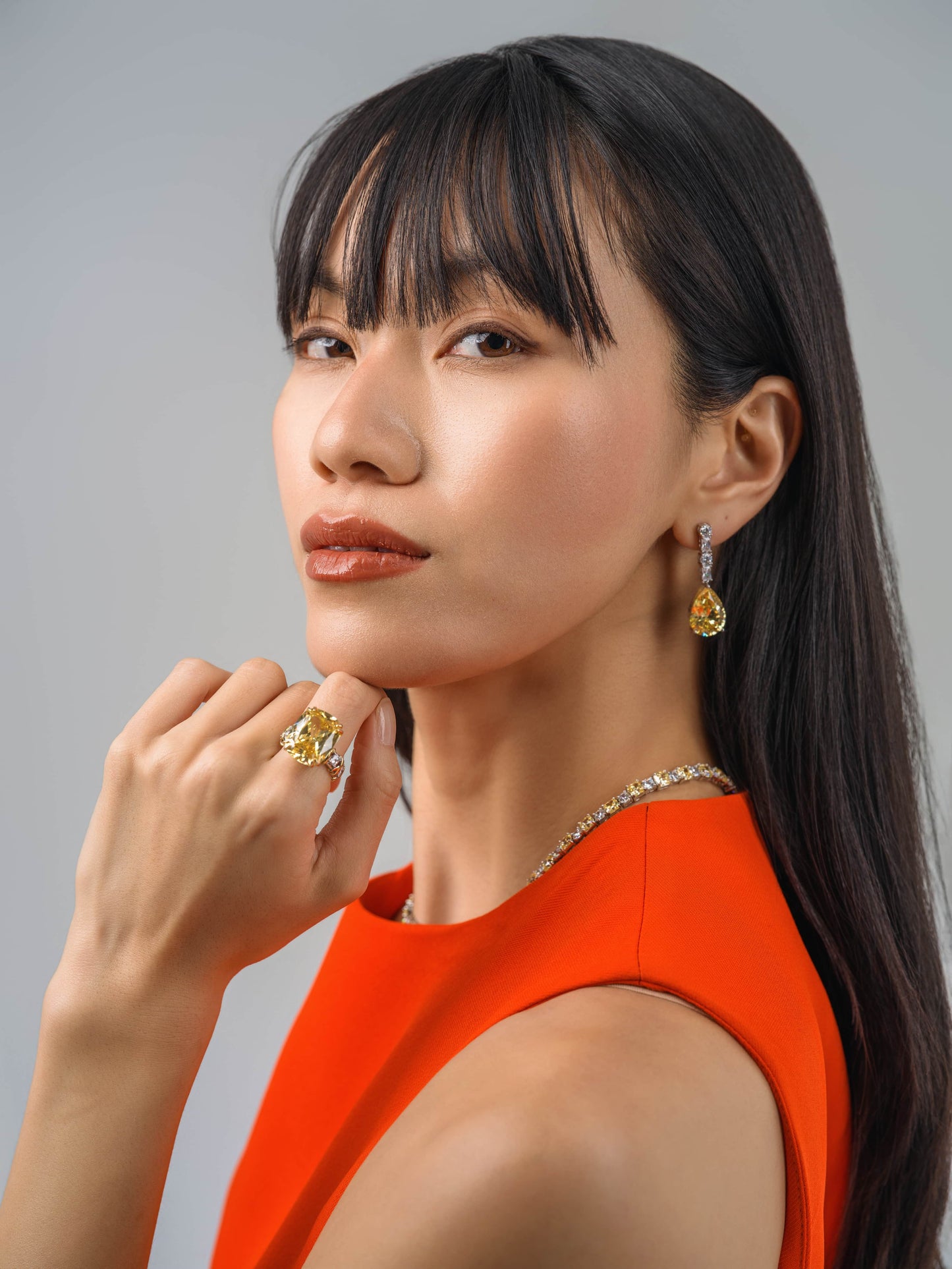 Canary Yellow Teardrop Cz Drop Earrings