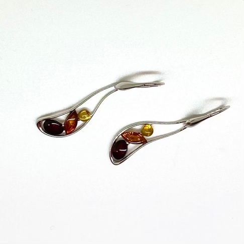 Multi-Color Baltic Amber Earrings