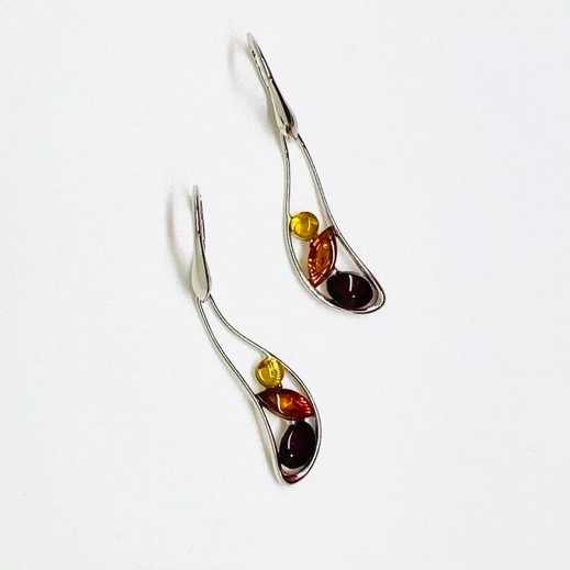 Multi-Color Baltic Amber Earrings