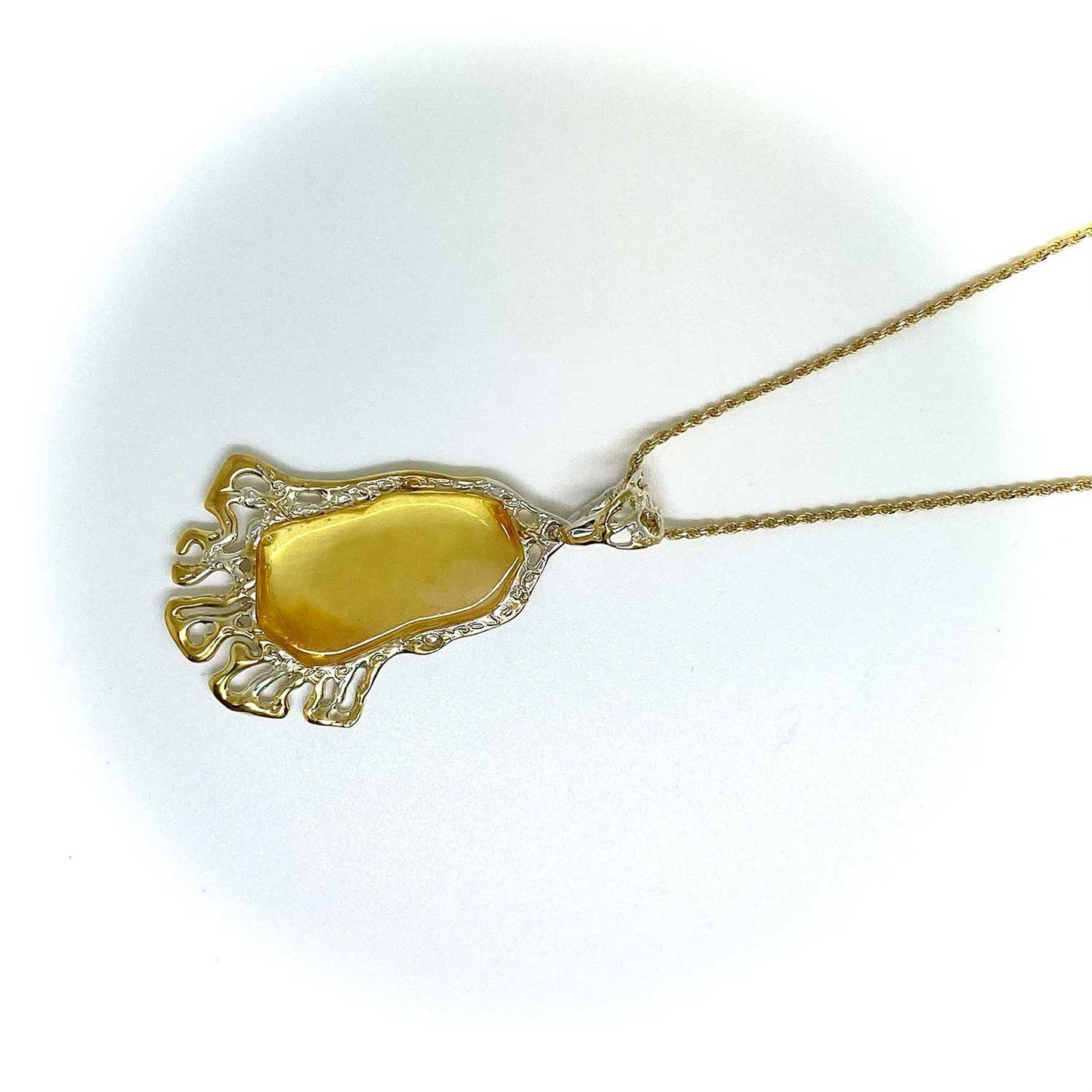 Handmade One of a Kind Butterscotch Baltic Amber Pendant Necklace