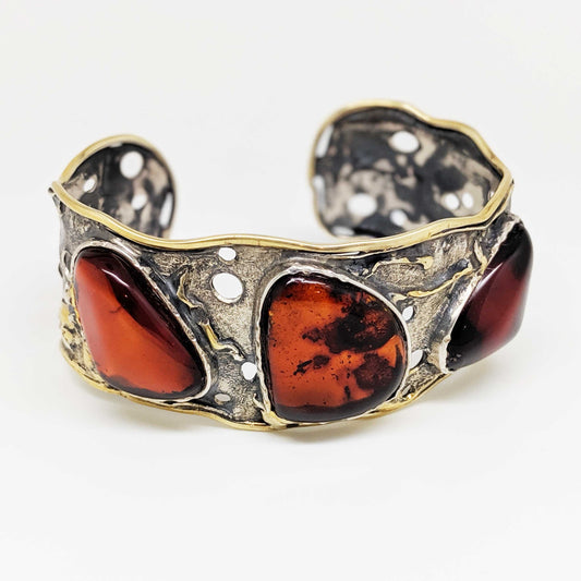 Cherry Color Baltic Amber Cuff