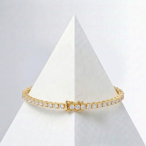 Sterling Silver Gold Plated Cubic Zirconia Tennis Bracelet