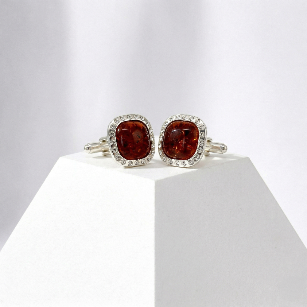 Cognac Baltic Amber Cufflinks