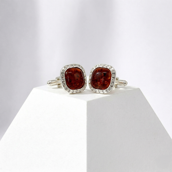 Cognac Baltic Amber Cufflinks