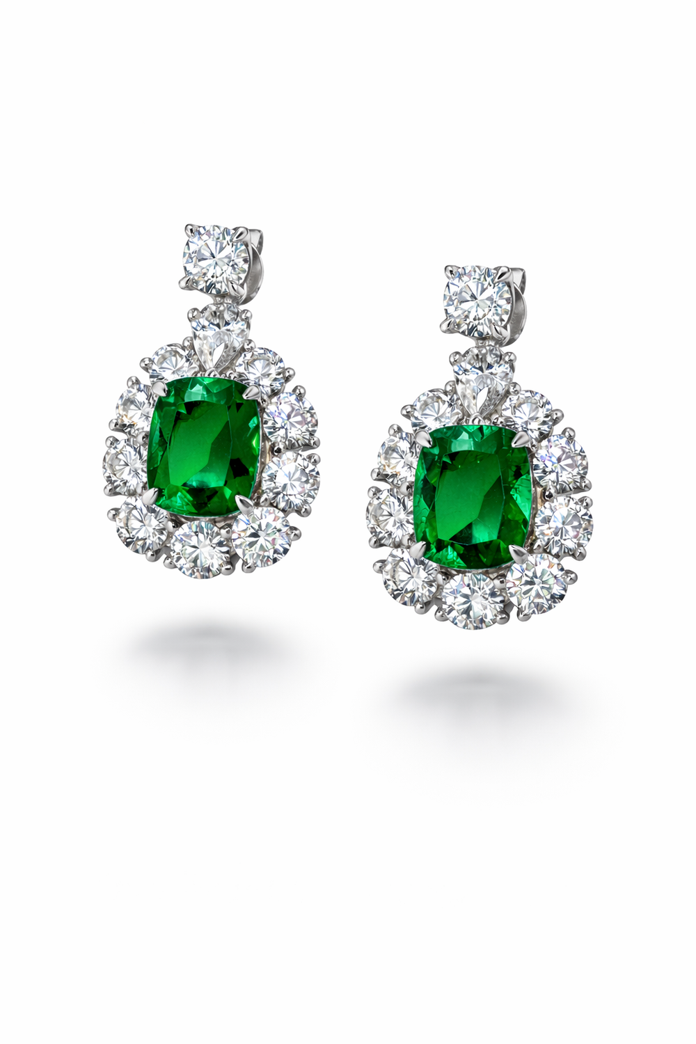 Emerald Green Cubic Zirconia Earrings
