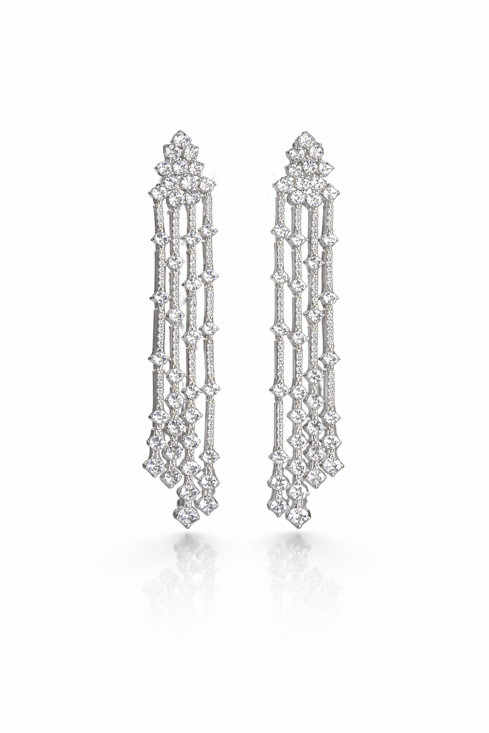 Clear Cubic Zirconia Chandelier Earrings