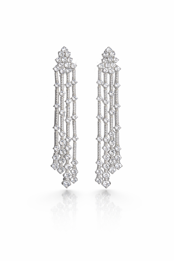 Clear Cubic Zirconia Chandelier Earrings