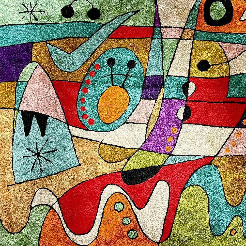 Hand Embroidered Vibrant Color Cushion Cover