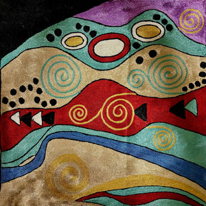 Hand Embroidered Vibrant Color Cushion Cover