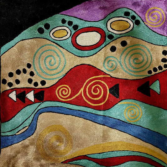 Hand Embroidered Vibrant Color Cushion Cover