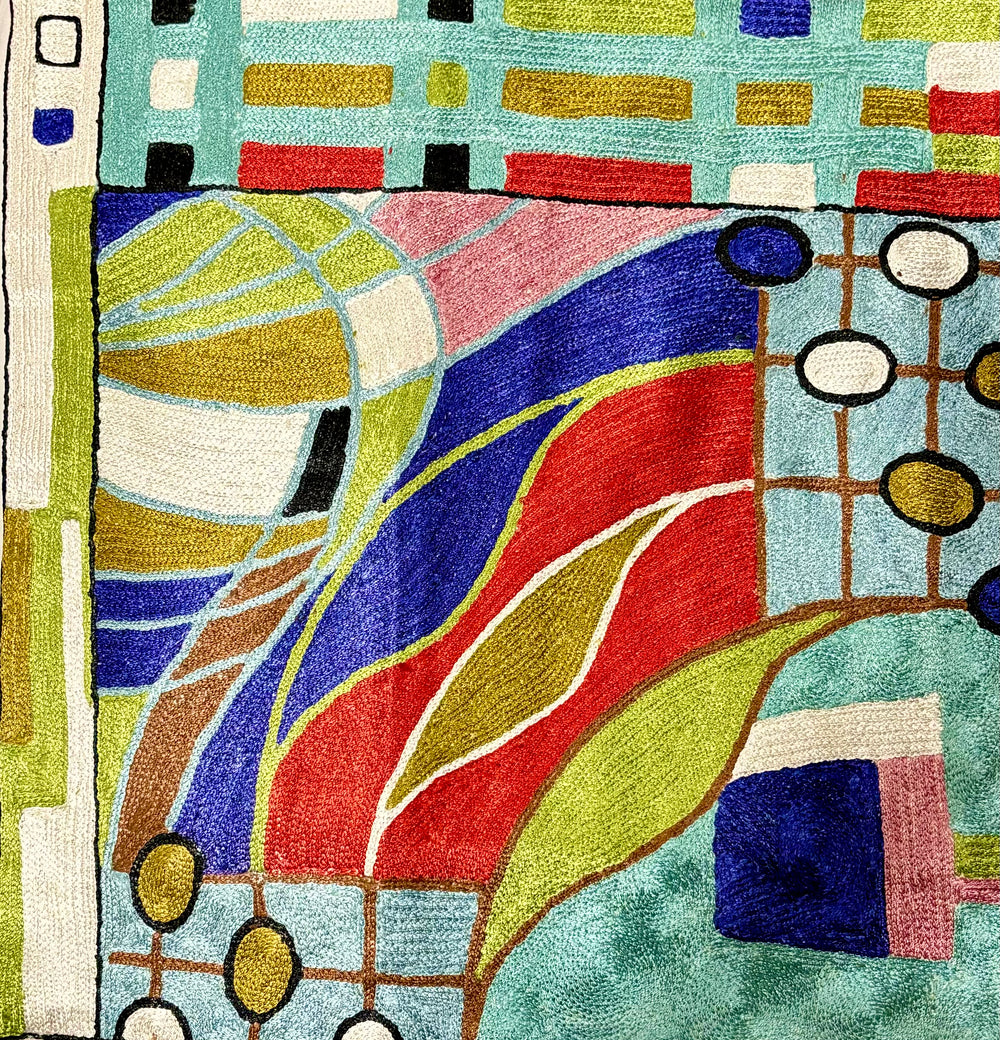 Hand Embroidered Vibrant Color Cushion Cover