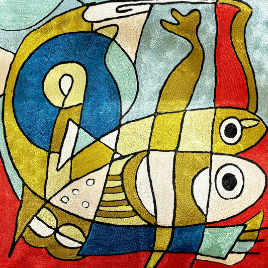 Hand Embroidered Vibrant Color Cushion Cover