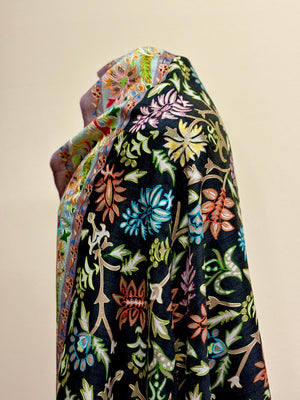 Luna Kalamkaari Multi Color Print on Black Shawl
