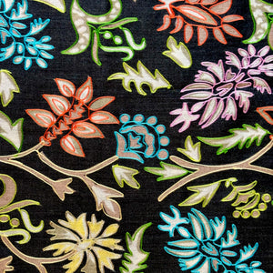 Luna Kalamkaari Multi Color Print on Black Shawl