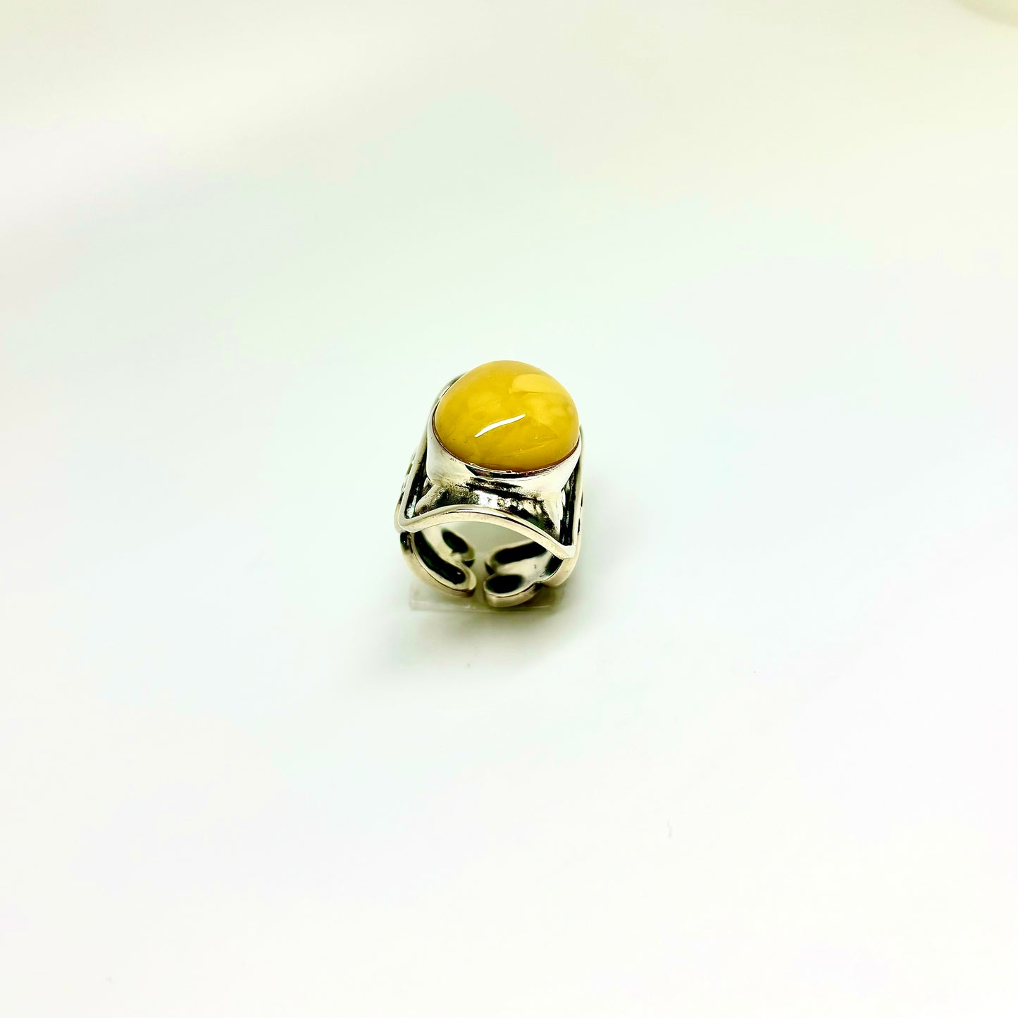 Milky Baltic Amber Ring