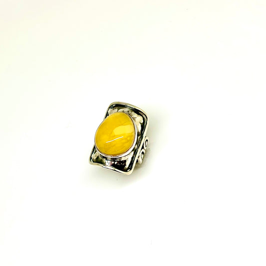 Milky Baltic Amber Ring
