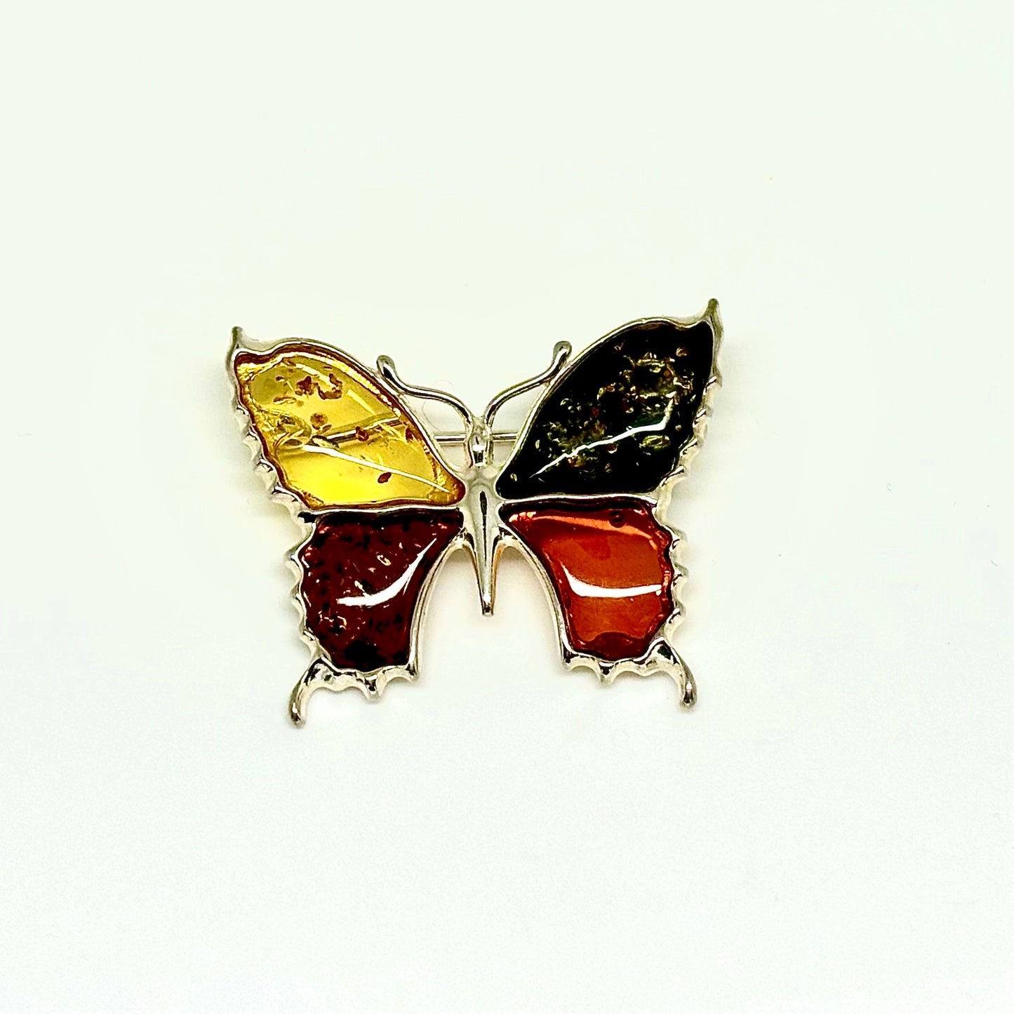 Multi Color Baltic Amber Pin