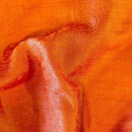 Jacquard Cashmere Scarf in Orange Color