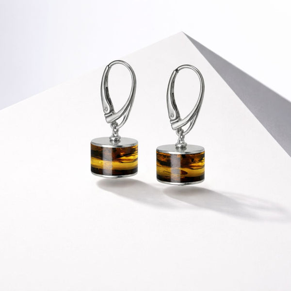 Green Baltic Amber Earrings