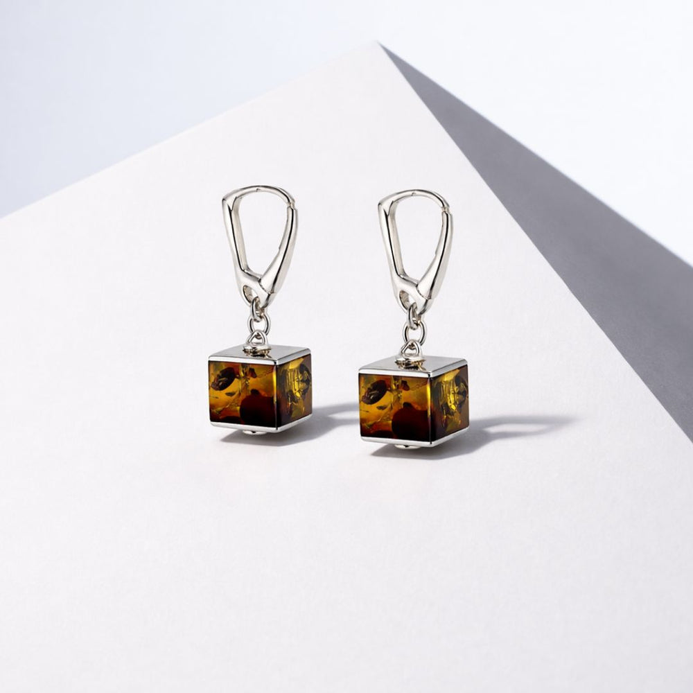 Green Baltic Amber Earrings