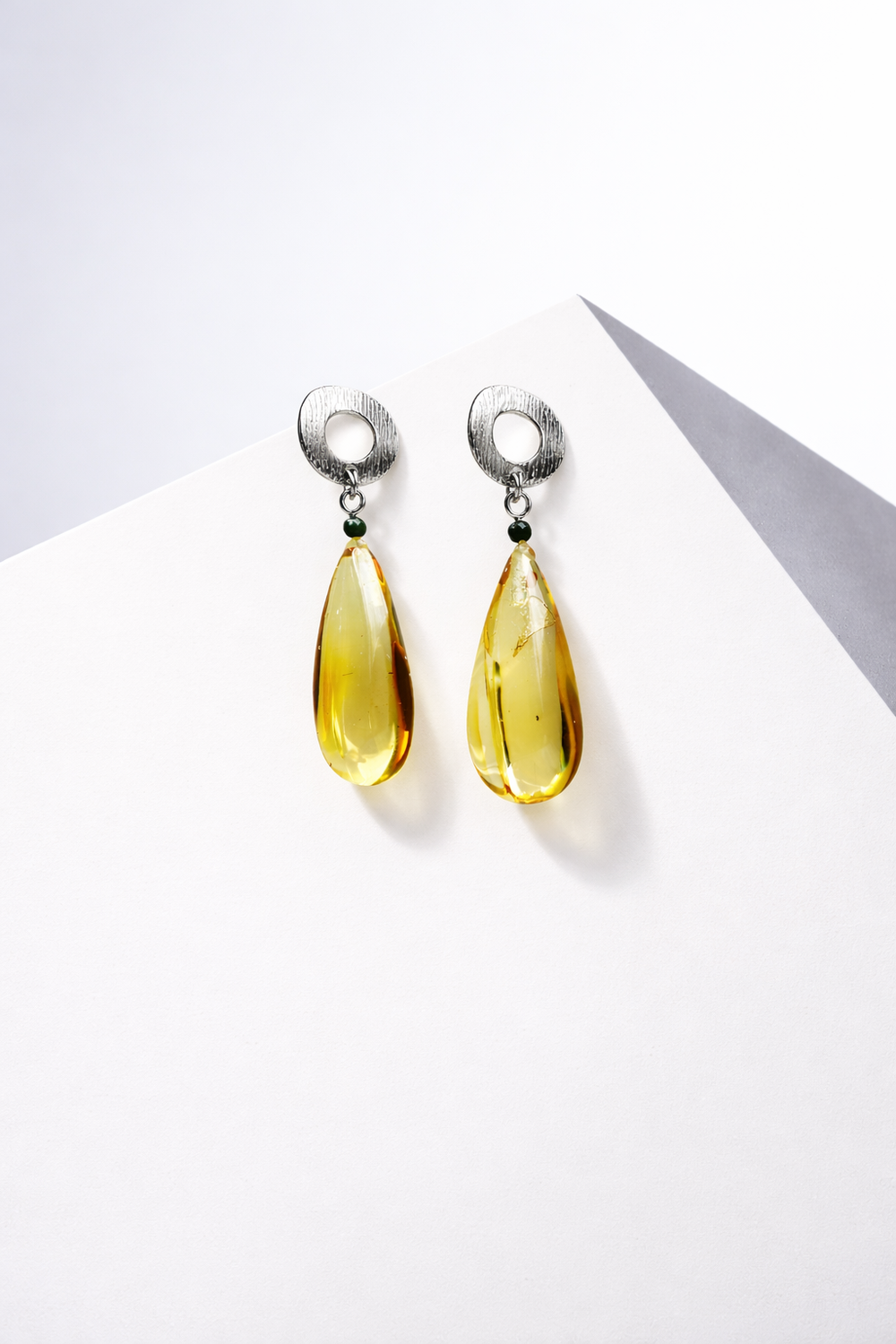 Yellow Baltic Amber Drop Earrings