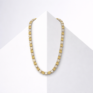 Sterling Silver Canary Yellow And Clear Cz Necklace