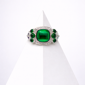 Sterling Silver Green Cubic Zirconia Ring