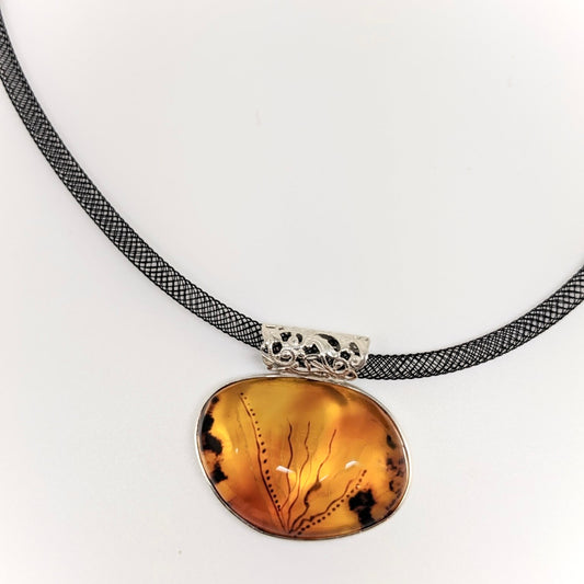 One of a Kind Cognac Baltic Amber Pendant Necklace