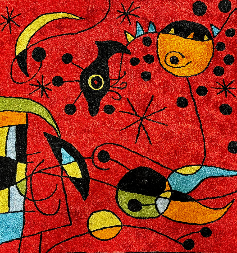 Hand Embroidered Vibrant Color Cushion Cover