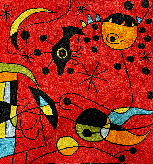 Hand Embroidered Vibrant Color Cushion Cover