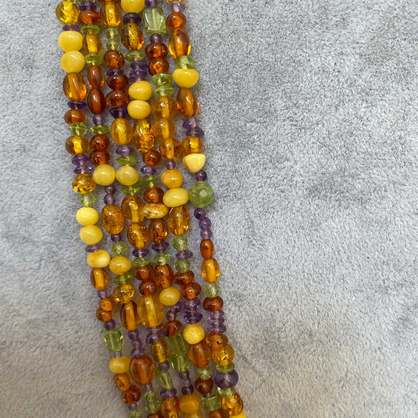 Handmade Multicolor Baltic Amber Necklace