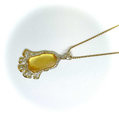 Handmade One of a Kind Butterscotch  Baltic Amber Pendant Necklace